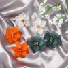 White Green Color Big Flower Shape Acrylic Resin Gifts For Women Girls 1 Pair Accessories Studs Earrings Jewelry Drop Earrings