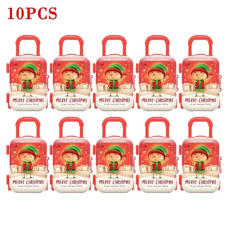 30PCS Doll Travel Suitcase Mini Size Carry-on Trolley Case Simulation Luggage Doll Accessories Christmas Candy Box Plastic