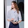 Betu Women's Striped Diagonal Placket Blouse