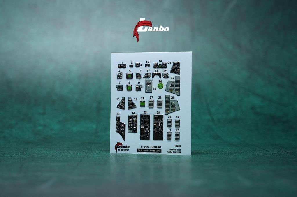 Lambo Models 1/48 F-14A Interieur 3D-Abziehbild (für Hobby Boss) Plastikmodell Abziehbild LNB48226 (Flugzeug)