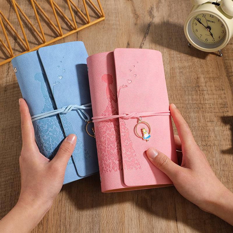 In-stock Retro Custom-Bound Three-Fold A6 Student Notebook with Logo Customization