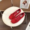 French retro flat-soled ballet shoes women's summer new suede commuting shallow mouth flat-soled single shoes soft-soled grandma shoes
