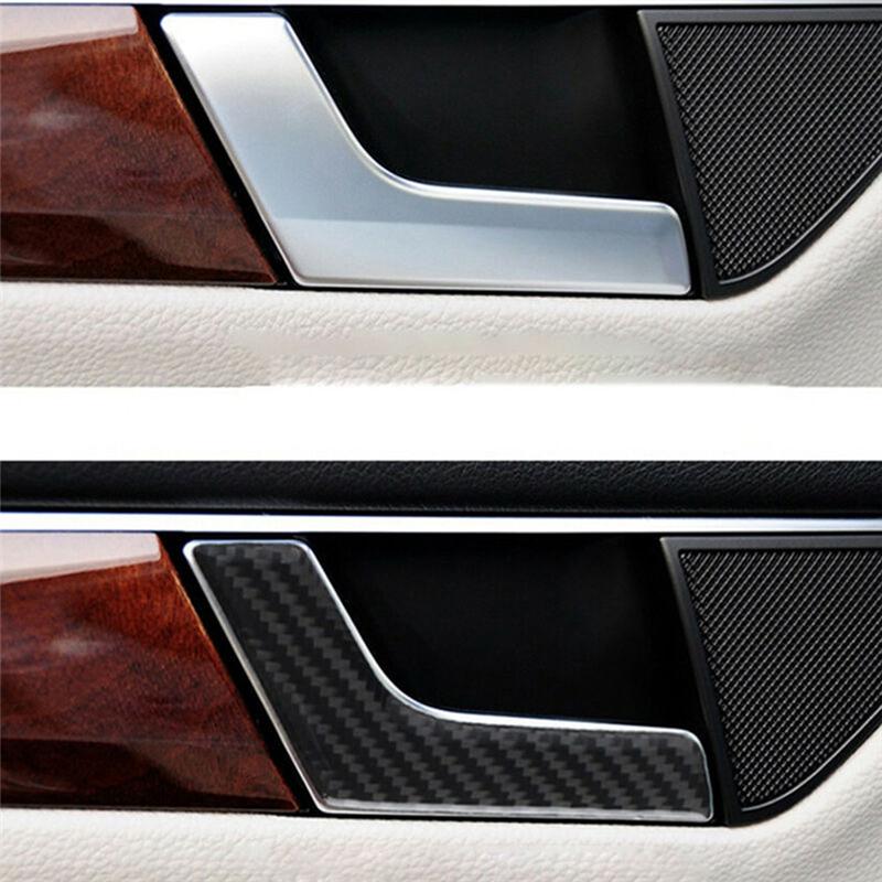 4Pcs Carbon Fiber Interior Door Handle Trim For C-Class W204 2007-13 Spare Parts Parts Carbon Fiber