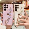 Applicable to Samsung A55 electroplated big wave love bracelet mobile phone case A54 side love anti-drop A36/A56