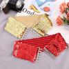 Elastic Sequin Stretch Belly Wide Buckle Belt Waistband