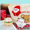 Plush Keychain Christmas Santa Claus Xmas Tree Deer Stuffed Doll Bag Decor Gift
