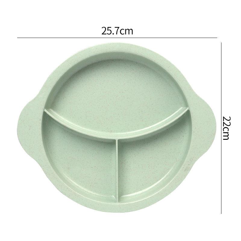 Wheat Straw Children Dividing Plate Household Solid Simple Plastic Students Dining Tableware Fashion Nordic New Thicken Dish