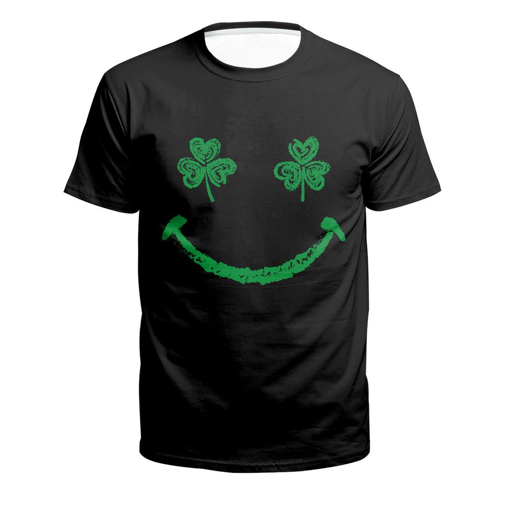 Casual Crew Neck 3D Digital Printing T-Shirt Irish St. Patrick's Day Clothing Printing Men's and Women's Short Sleeves