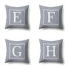 Polyester Pillow Case Gray Base Literary Home Car Decoration 26 English Letter Cushion Car Cushion Cover