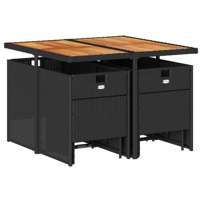 VidaXL Ensemble à manger de jardin 9pcs coussins noir résine tressée 3277730