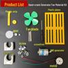 Handmade DIY Science Kit: Hand-Crank Generator & Model Fan Set