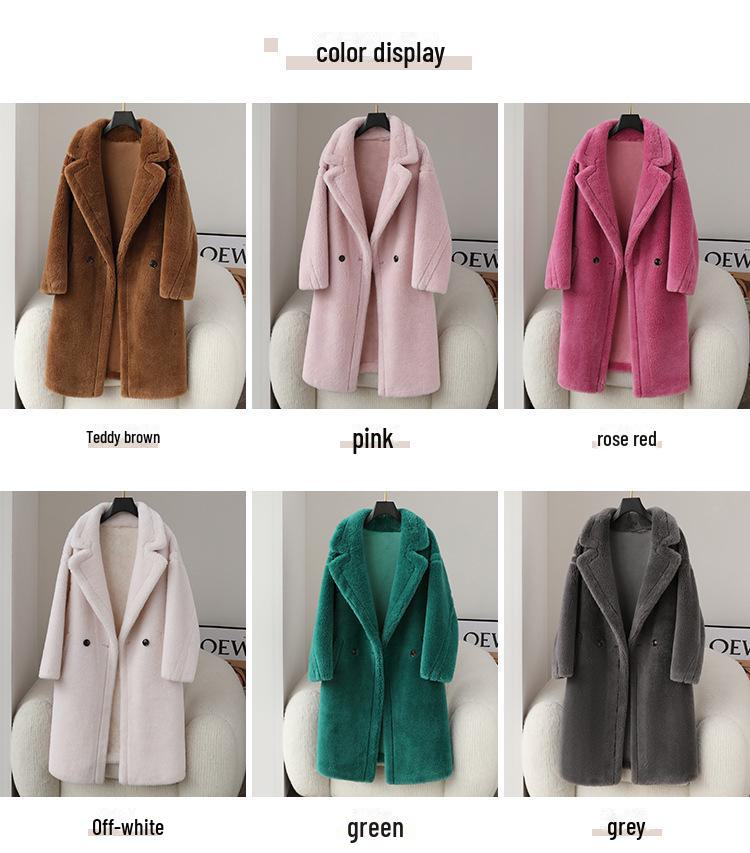 Haining Shearling Fleece Teddy Bear Lambskin Coat