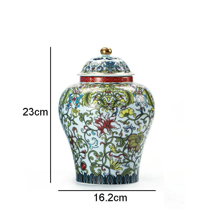 Enamel Color Ginger jar Vintage Ceramic Jars Blue and White Porcelain Tea Caddy Classical Storage Tank Cosmetic Containers