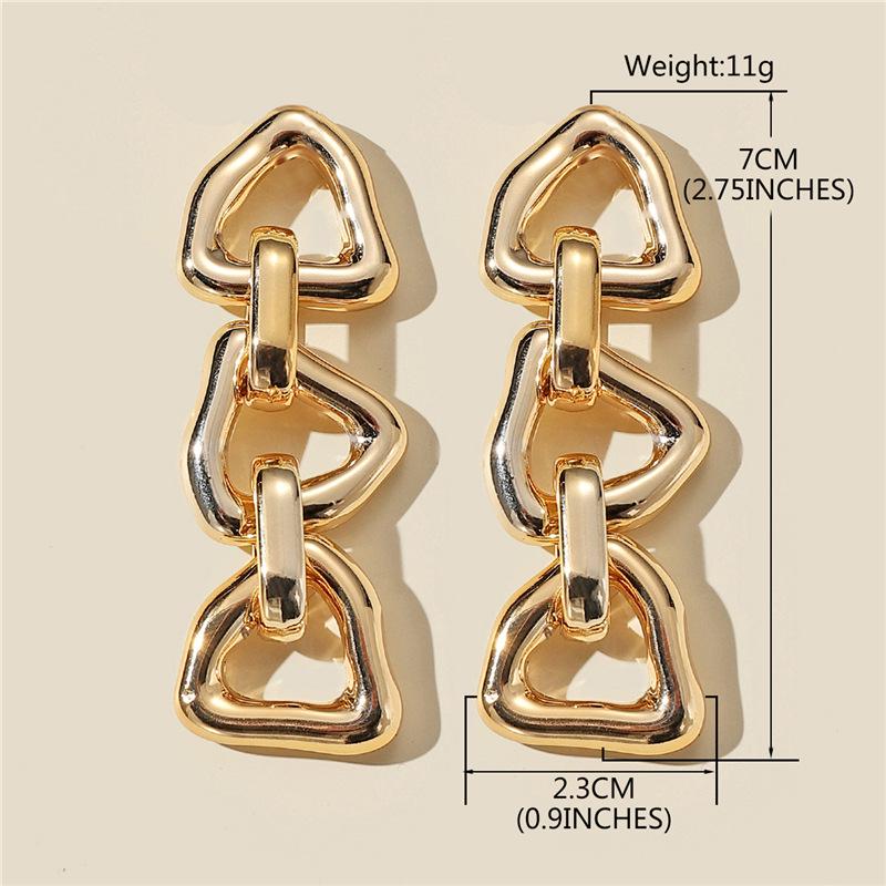 Retro Gold European & American Punk Style Women's Hoop Earrings