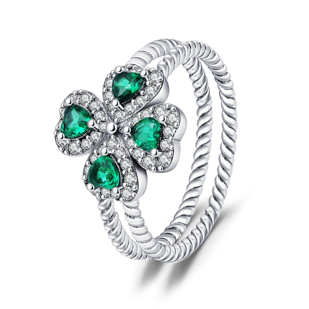 

925 Sterling Silver Ring Pearl & Pavé Double Band Ring for Women Rings Wedding Fine Retro Style Jewelry Accessories Party Gift 6