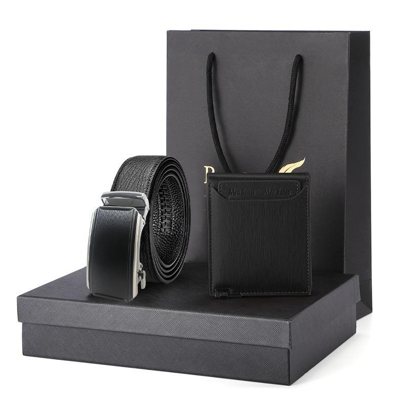 Ater Ripple Belt Wallet Set Gift Box Men's Business Gift Genuine Leather Men's Belt