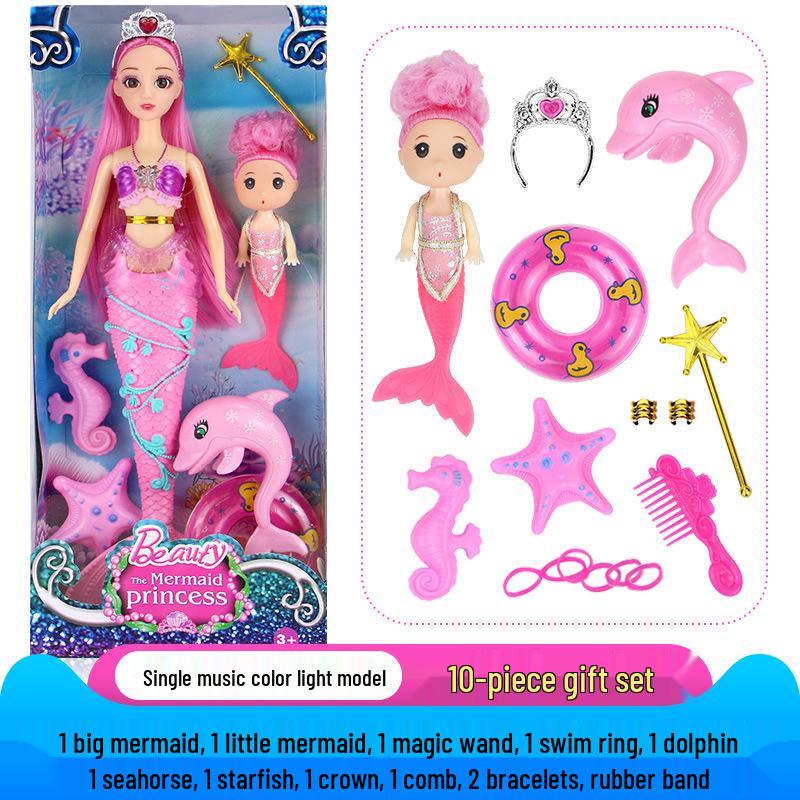 

Набор кукол «Принцесса-русалка» для ролевых игр со светом и музыкой – Идеальный подарок на день рождения для девочек Gift Box with Marine Creatures