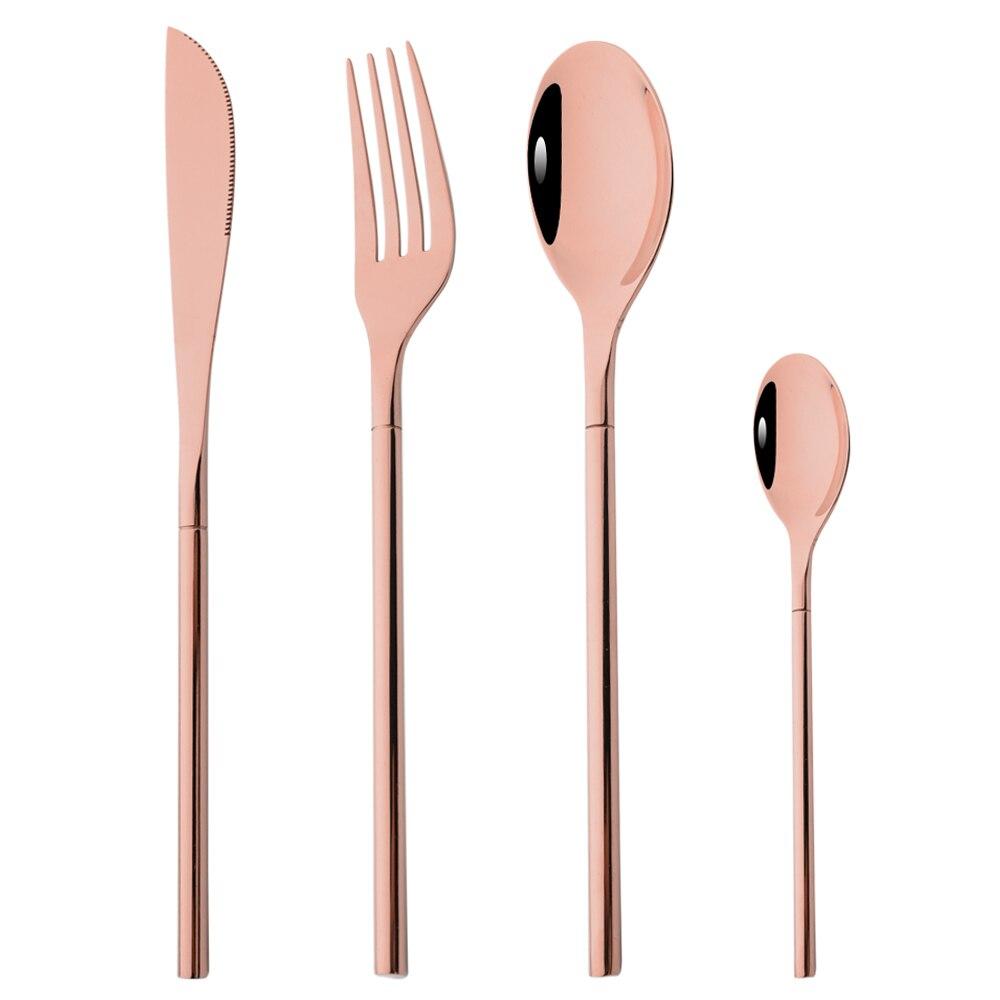 4pcs Gold Dinnerware Set Stainless Steel Cutlery Sets Mirror Flatware Silverware Knife Fork Spoons Set Party Kitchen Home Tableware