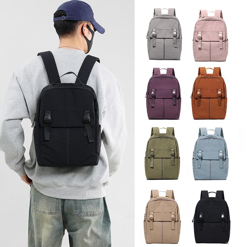 Unisex Large Capacity Backpack Outdoor Water-Repellent Backpack Solid Color Student Schoolbag