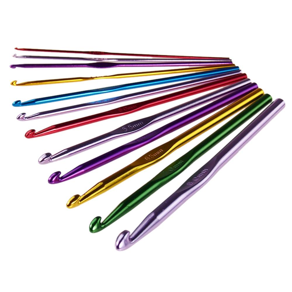 With Ergonomic Grips Yarn Craft Crochet Hook Set Sewing Needles Weave Accessaries Knitting Needles