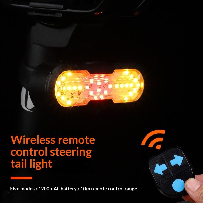 1 Set Wireless Remote Control Cycling Warning Taillight Bike Tail Light With Turn Signal Bicycle Lights For Night Riding