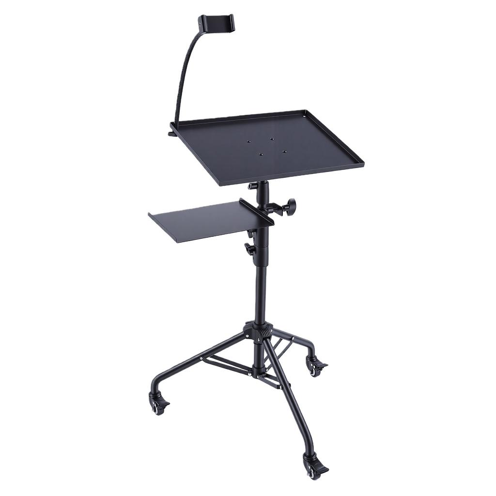 Laptop Projector Tripod Stand Adjustable Height 28 51.2 Inch Portable Tablet Tripod Stand with Casters and Phone Holder