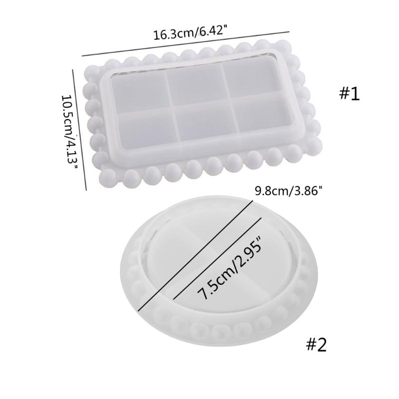 Bead Dish Silicone Mold Epoxy Dish Coaster Mold Pallet Resin Casting Mold Suitable for Diy Storage Box Fruit Plate Mat