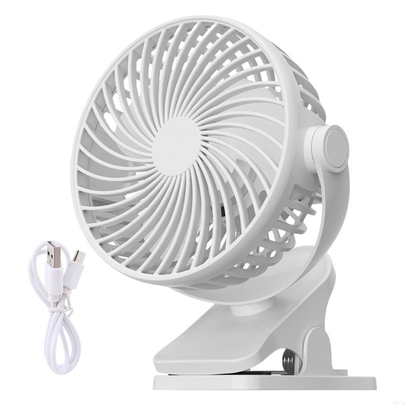 M6CB Travel Fan with 360 Degree Rotation and Three Speed Settings Quiet Desk Fan