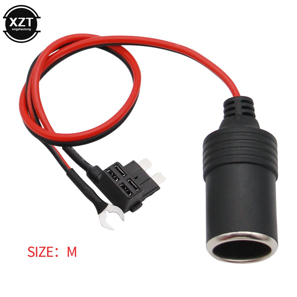 Pure Copper Car Cigarette Lighter Charger Cable Female Socket Plug Connector Adapter Cable Fuse Hot Sell S M L