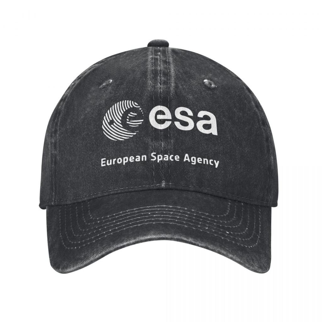 Vintage EESA European Space Agency Baseball Caps Unisex Distressed Denim Snapback Cap Esa Outdoor Activities Adjustable Hats Cap