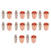 20PCS Electrode Tip Nozzle 0.03in High Hardness Brass Plasma Electrode Nozzles Cups Kit for