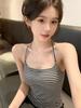 Neck wear thin American summer Spice Girl short striped sling vest women's design thin top slim style