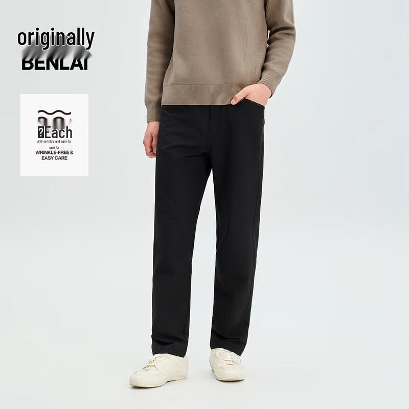 

BENLAI Men s Wrinkle-Resistant Fleece-Lined Straight-Leg Casual Pants 34
