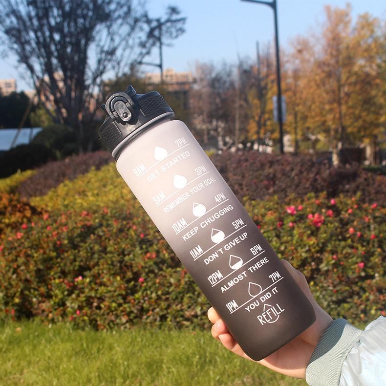 1000ML Water Bottle Motivational Sport Water Bottle Leakproof Drinking Bottles Outdoor Travel Gym Fitness Jugs For Kitchen