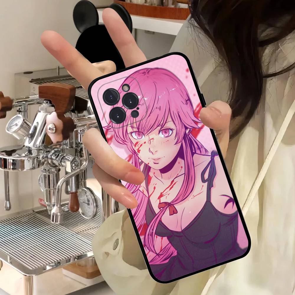 Anime Future Diary Phone Case For IPhone 16 15 14 13 12 11 17 Pro Max Simplicity Back TPU Soft Case