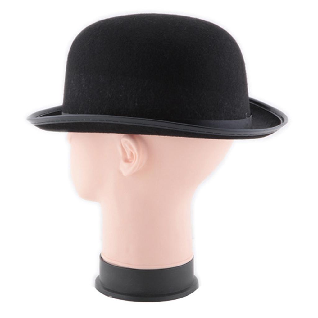 Kids' Black Party Hat Magician Derby Hat Short Brim Fedora Top Hat for Dress Up and Victorian Costume Parties