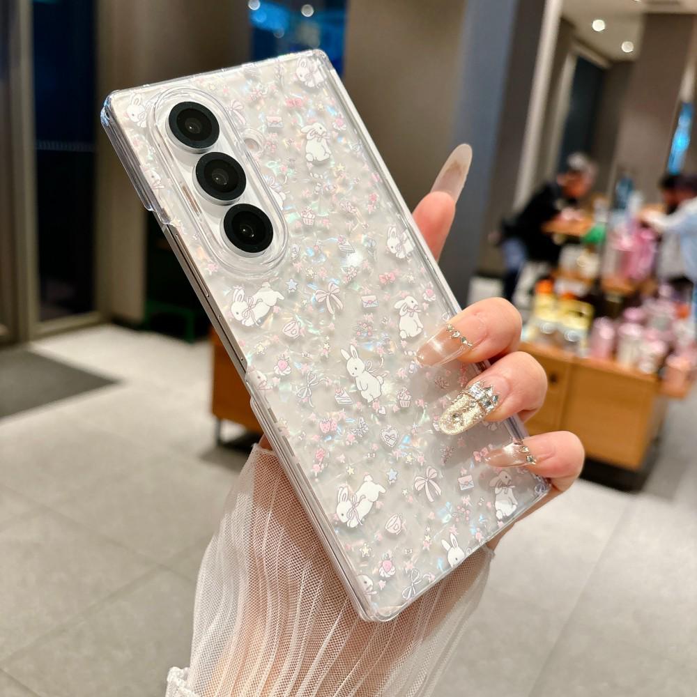 Compatible Samsung Z Fold 6 Transparent Glitter Women s Phone Case - Full Coverage, Drop-Proof, Foldable Screen Protection Samsung Galaxy Z Fold 5 цветочный кролик