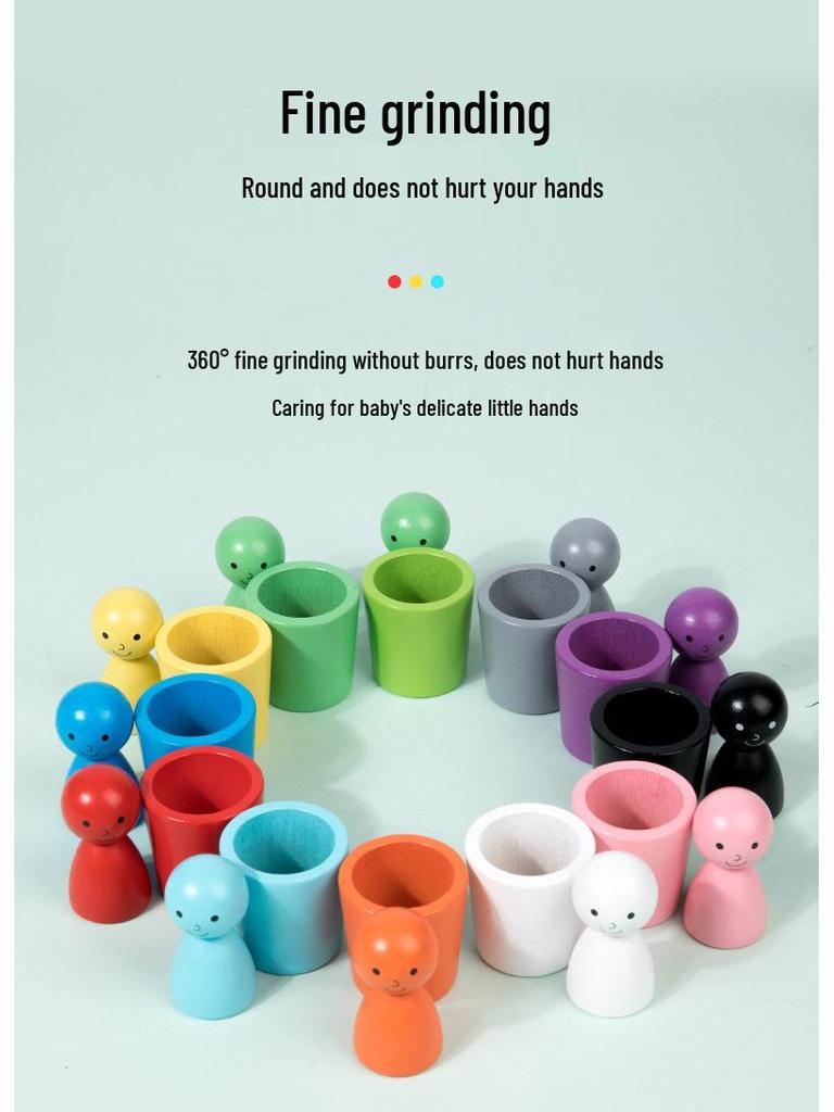 Kids' Educational Color Sorting and Cup Stacking Game for Hand-Eye Coordination