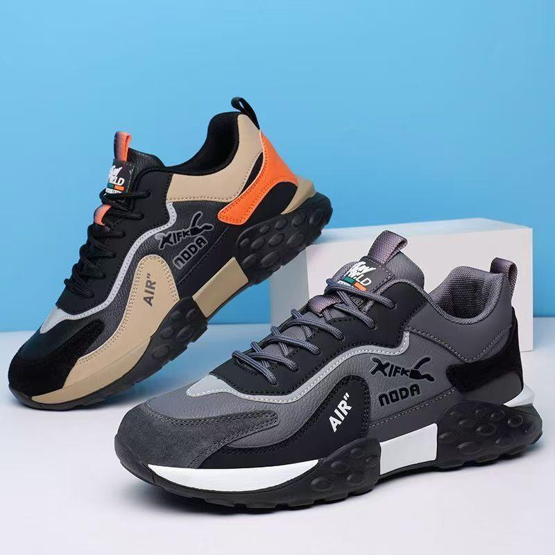 Men's shoes autumn new sports shoes outdoor running comfortable trend versatile dad shoes light and warm