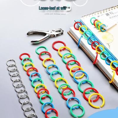 Colorful Loose Leaf Binder Rings for Cards and Student Books