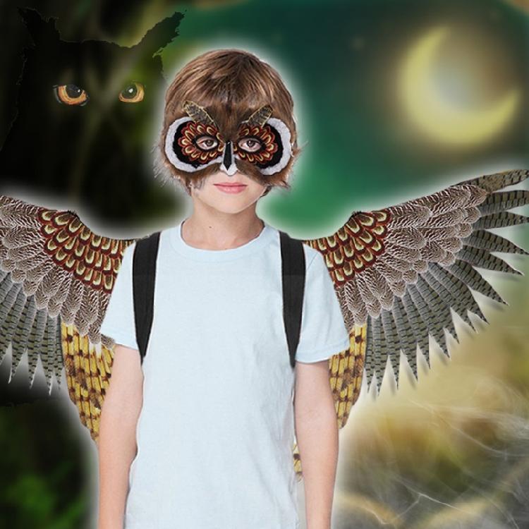 Halloween Owl Mask Animal Cosplay Dress Up Wing Owl Wing Bird Wing Kindergarten Party Favors for Kid