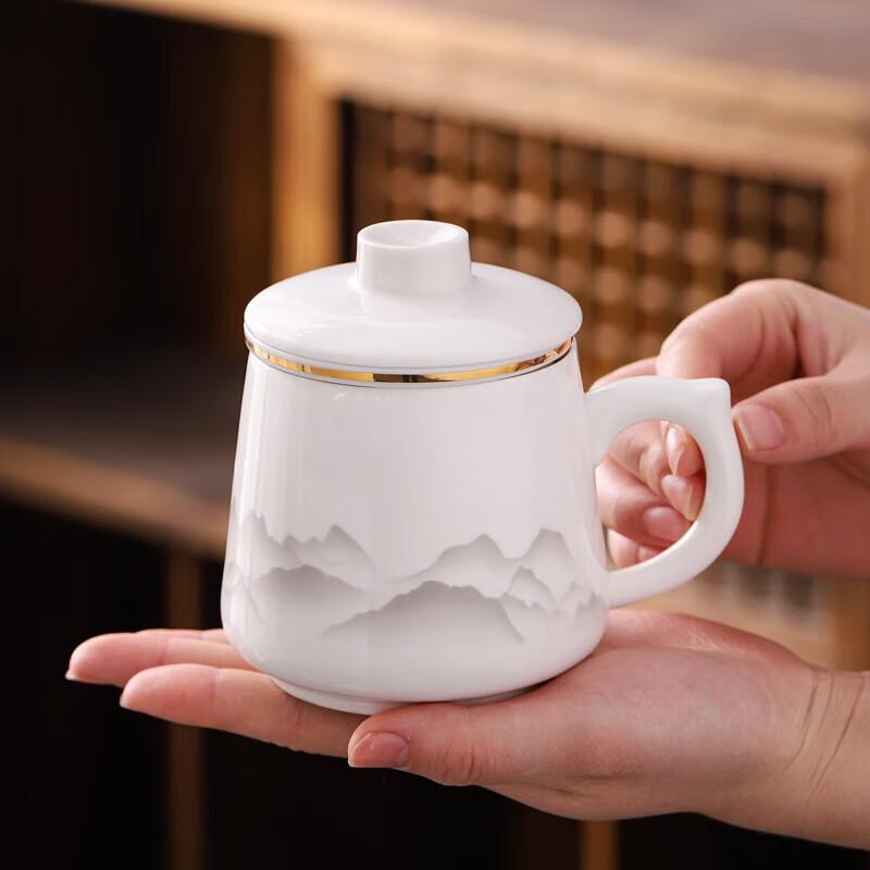 YIXI Ceramic Tea Mug with Lid and Filter