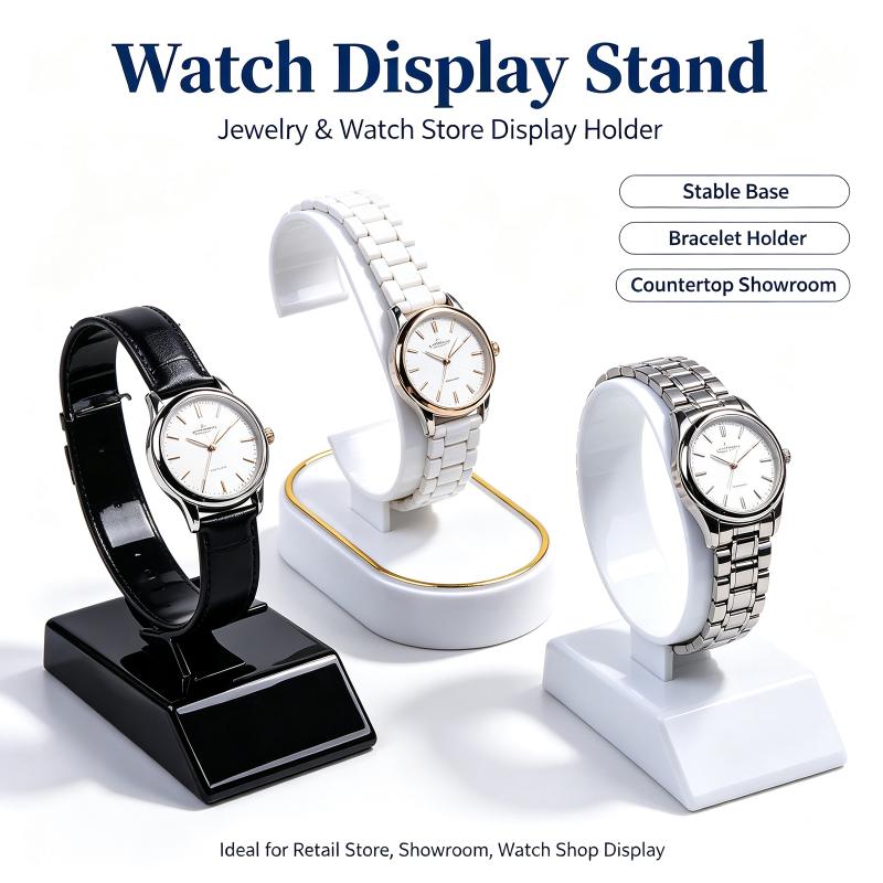 2/4Pcs Watch Bracelet Display Props Black/White Watch Display Rack C-Ring Bracket Counter Display Rack
