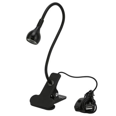 Luz LED de Pescoço de Ganso USB 1W DC3‑5V Flexível 360 Graus Plug and Play em Liga de Alumínio