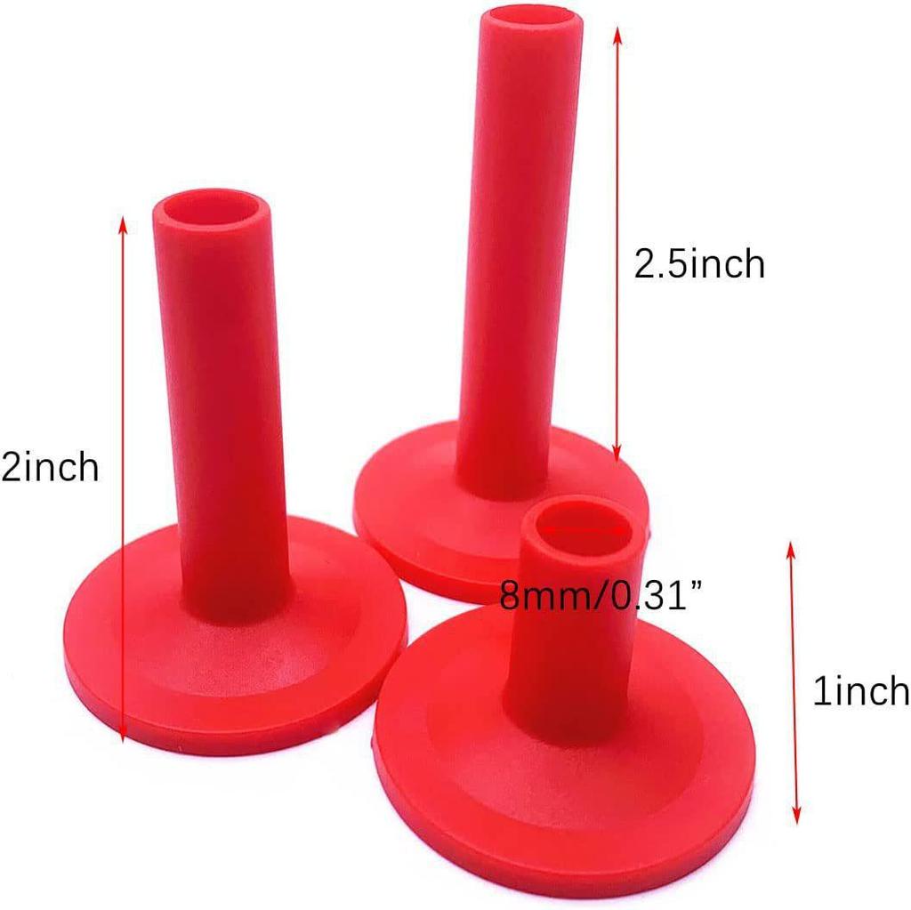 Drum Kit Cymbal Holder Sleeves, 12-Piece Plastic Set, Black/Red