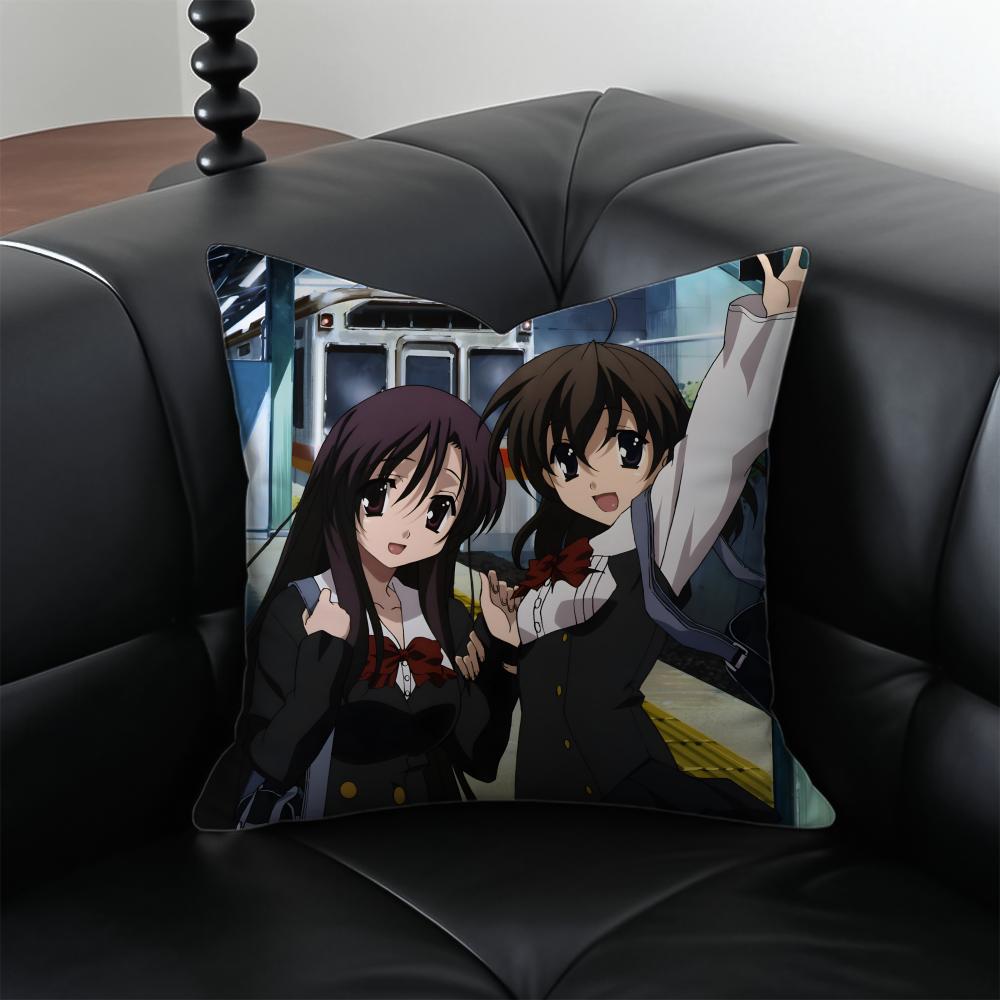 anime drama SSchool DDays Cushion Cover Pillow Case Antidustmite Invisible zipper silky plush cushion