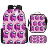 Among Us Themed School Backpack Set Kids - 3PCS Shoulder Bag Pencil Case Oxford Fabric Breathable Waterproof