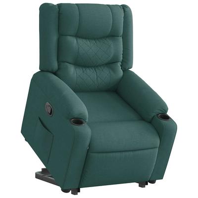 Vidaxl Lift-Up Recliner, Dark Green, Fabric Upholstered