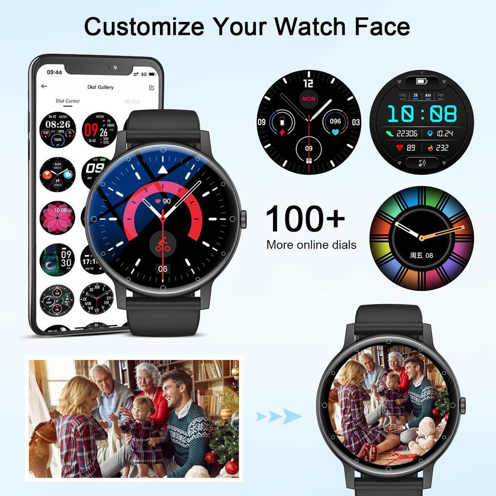 LIGE High-definition Round Screen Fashionable Smartwatch Bluetooth Call Sports Waterproof Smartwatch Health Monitoring Smart Bracelet Men Smartwatch