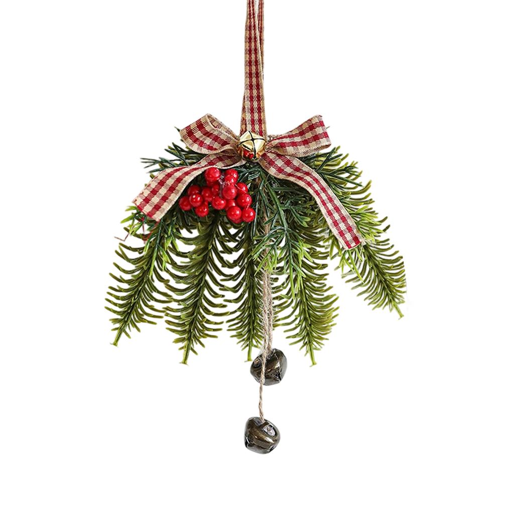 Christmas Bell Leaf Bow Door Hanging Wall Hanging Wind Chime Christmas Tree Pendant Decoration Scene Layout